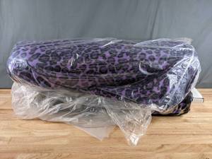lot 199 image: Two Bolts of Purple Leopard Print Fleece Fabric - Z