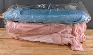 lot 206 image: Three Bolts of Solid Colored Fabric (1 Blue2 Pink) - Z