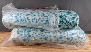 lot 536 image: Two Bolts of BlueWhite Animal Print Fleece Fabric - Z