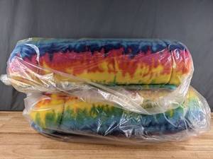 lot 540 image: Two Bolts of Rainbow Tie-Dye Fleece Fabric - Z