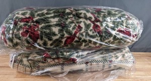 lot 544 image: Two Bolts of Holiday Cardinals & Plaid Fleece Fabric - Z