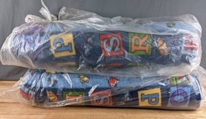 lot 180 image: Two Bolts of Alphabet Fleece Fabric - Z