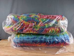 lot 182 image: Two Bolts of Rainbow Tie-Dye Fleece Fabric - Z
