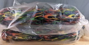lot 185 image: Two Bolts of Rainbow Flames Fleece Fabric - Z