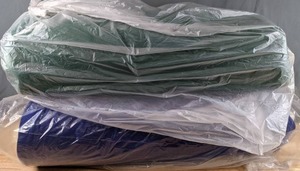 lot 183 image: Two Bolts of Green & Blue Fleece Fabric - Z
