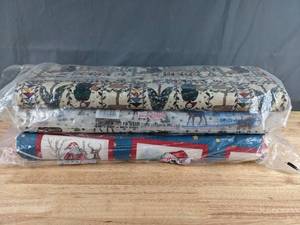 lot 466 image: Assorted Bolts of Winter Animal and Santa Claus Fabric - Z