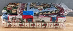 lot 160 image: Collection of Christmas Themed Bolts of Fabric Moose, Bears, Santa, Poinsettias - Z