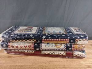 lot 158 image: Collection of Gingerbread Cookies, Recipes, & Snowmen Themed Bolts of Fabric - Z