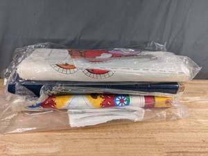 lot 225 image: Collection of Farm and Solid Blue Themed Bolts of Fabric - Z