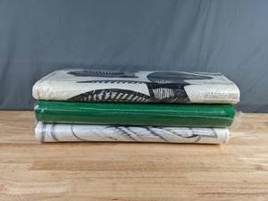 lot 228 image: Collection of Duck, Swan and Solid Green Themed Bolts of Fabric - Z