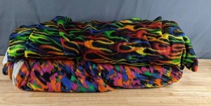 lot 298 image: Two Bolts of Fleece Fabric (Multicolored Flames and Abstract Print) - Z