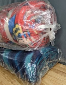 lot 299 image: Two Bolts of Fleece Fabric (Stick Children & Shades of Blue) - Z