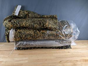 lot 300 image: Three Bolts of Animal Print Fleece Fabric - Z
