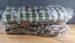 lot 301 image: Two Bolts of Fleece Fabric (Plaid Fishing and FishBearOutdoors) - Z