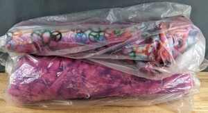 lot 287 image: Two Bolts of Fleece Fabric (Peace Signs & Tie Dye) - Z