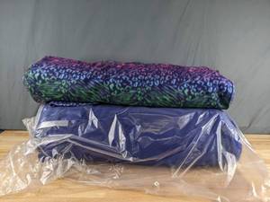 lot 263 image: Collection of Purple Cheetah Print Themed Bolts of Fleece - Z