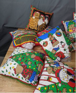lot 221A image: Assortment of Unfinished Small Holiday Pillows - Z
