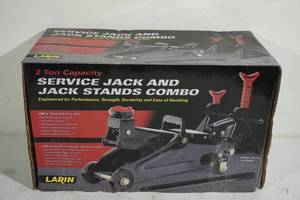 lot 17 image: Larin 2 Ton Capacity Floor Jack with Jack Stands
