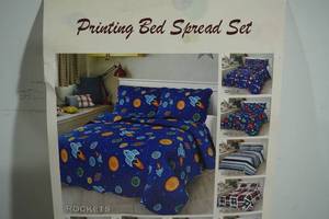 lot 126 image: Rocket Print Bed Spread Set - FullQueen