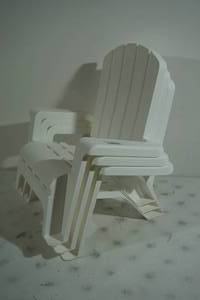 lot 215 image: NEW Indoor Use Plastic Chairs - White