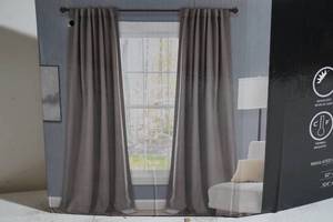 lot 142 image: NEW Lush Dcor Insulated Back Tab Blackout Curtains