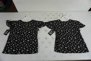 lot 211 image: NEW Art Class Floral Print Black Shirts - Large