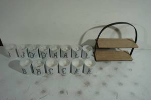 lot 246 image: Sandalwood Amber Candles and Small Shelf