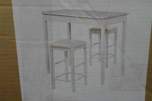 lot 237 image: NEW Tavern Set with Faux Marble Table Top