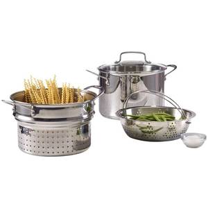 lot 36 image: NEW 4 Piece Stainless Steel Stockpot Set