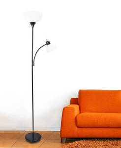 lot 25 image: Simple Designs Floor Lamp with Reading Light - Black
