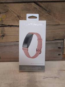 Platinum - Leather Band for Fitbit Inspire and Inspire HR - Pink - Band only