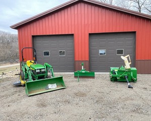 Property Care Package 2004 John Deere Loader Tractor, Mower, Blade and Snowblower