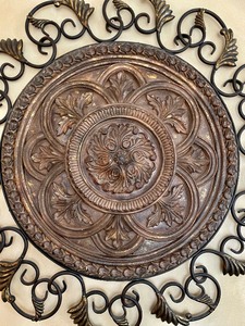 lot 46A image: Marvelous Ornate Metal Circular Wall Art
