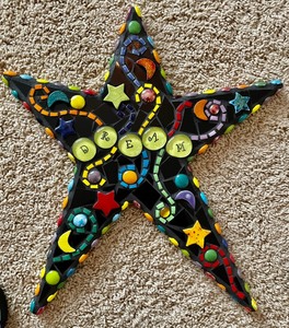 lot 36 image: Colorful and Fun Mosaic Style Wall Decor Pieces