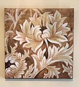 lot 39 image: 3 Art Floral Abstract Squares