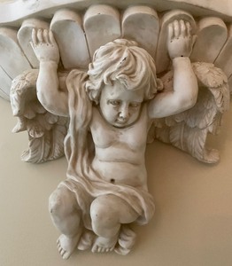 lot 42 image: Decorative Cherub Figurine Wall Shelf