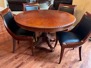 lot 60 image: Pedestal Kitchen Table and Five Chairs