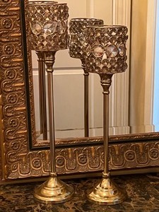 lot 64 image: Two Decorative Candle Holders