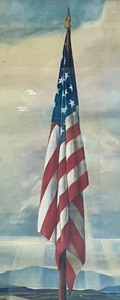 lot 88 image: Patriotic Framed Print of the American Flag  by Adrian Brewer