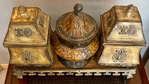 lot 188 image: Trio of Decorative Metal Lidded Containers