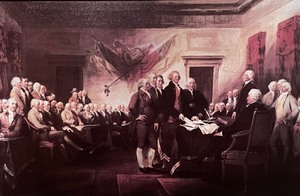 lot 189 image: Framed Print of the Signing of The Declaration of Independence