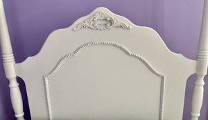 lot 97 image: White 4 Post Twin Bed Made for a Princess