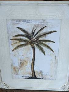 lot 132 image: Pair of Decorative Palm Tree Canvas Prints