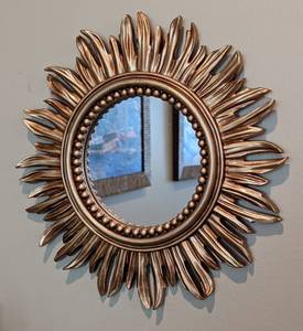 lot 149 image: Petite Wall Mirror and Potted Faux Foliage