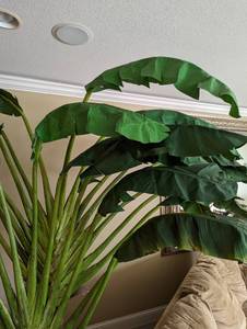 lot 154 image: Huge Faux Palm Plant- 8 Foot Faux Palm Tree Plant