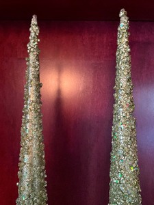 lot 196 image: 2 Festive Green Glitter Trees