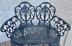 lot 211 image: Wrought Iron Loveseat