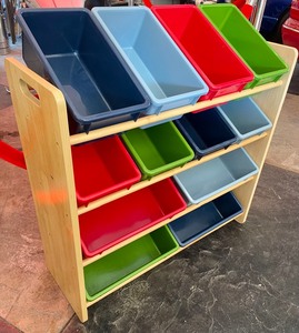 lot 232 image: Organizational Shelf with Storage Buckets