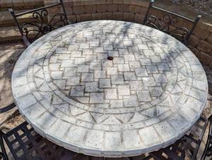 lot 248 image: Tile Topped Patio Table Set