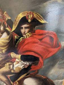 lot 179 image: Amazing Commissioned Reproduction Oil Painting of Napoleon Crossing the Alps